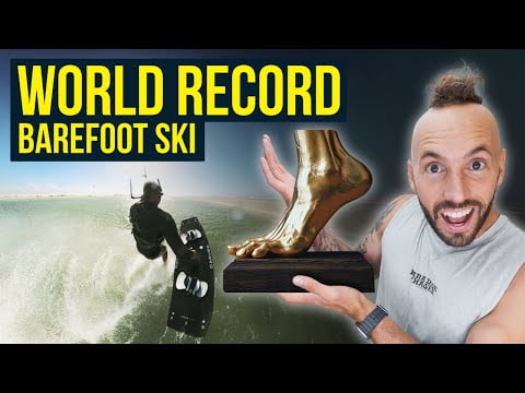 Kitesurfing World Record: Furthest Barefoot Ski 🥇