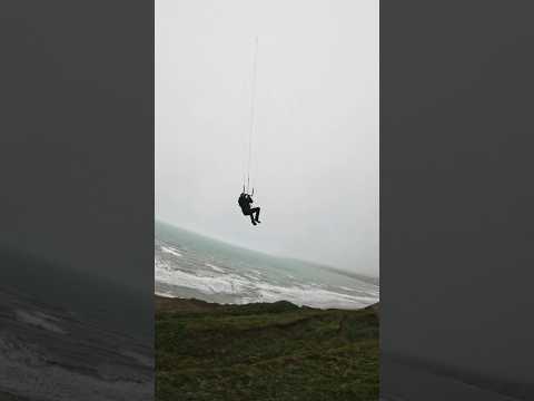 Don’t try this at home!! 🤣 #courtintheact #cliffjump #kiteboarding #flying #hangtime