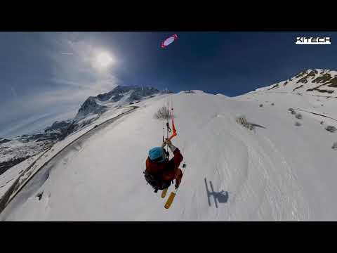 Epic snow kite hang gliding Col du Lautaret France Kitech FRS v2 12