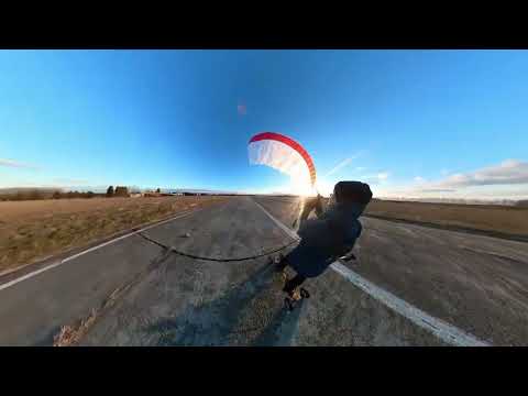 Kitech Kites Parawing DWing Up&Down 4 0 m2 pre-serial wing test with a landboard in15 – 25 knots