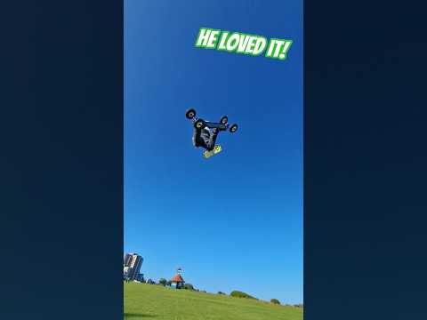 It blew his mind the first time he tried it! #kiteboard #kitesurfing #landboard #extreme