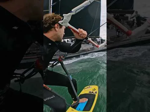 Racing big boats on my #kitefoil #fastnet #courtintheact #kiteboarding #fastnetrace #sailing