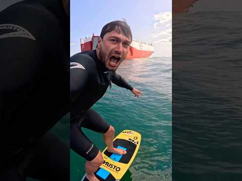 Chasing tanker waves! #courtintheact #foilsurfing #foilhub #loyaltothefoil #tanker #shipping