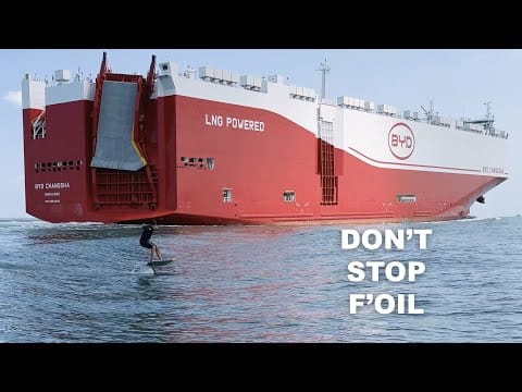 FOIL SURFING A MASSIVE BYD SHIP WAVE!