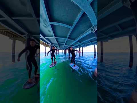 Threading the pier on pump foil #courtintheact #foilhub #pumpfoil #isleofwight #watersports