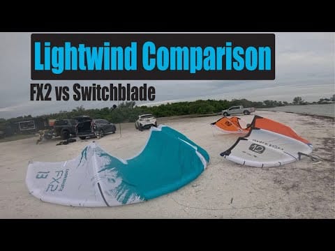 Kite Comparison – Lightwind – 2025 Cabrinha 12m Switchblade vs 13m FX2